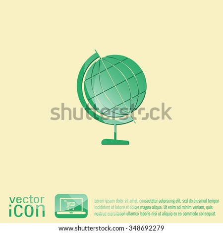 globe symbol of geography. symbol icon geography , the study of the world and the countries on the planet Earth