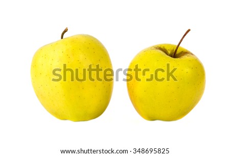 Yellow green apples isolated