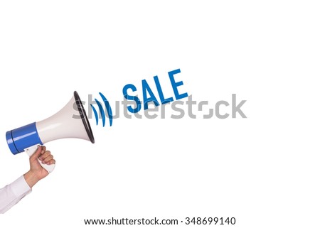 Hand Holding Megaphone with SALE Announcement