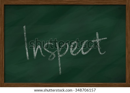 INSPECT word written on green board