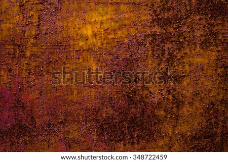 Detailed structure of rusty metal. dark background