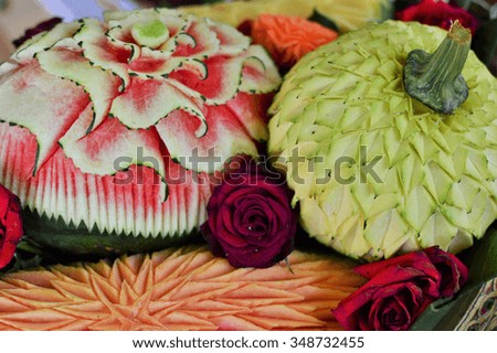 Handicraft carving for Vegetable on Thailand.