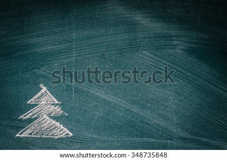 chalkboard lettering background for a card with Christmas tree