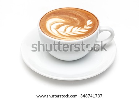 A cup of coffee white background isolated Royalty-Free Stock Photo #348741737