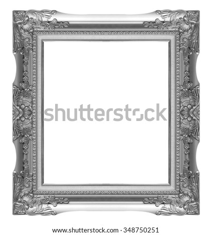 Picture Frames Silver black isolated on white background.