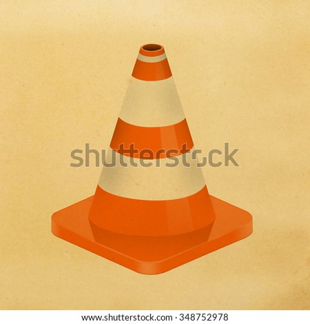 vintage, illustration of traffic cone