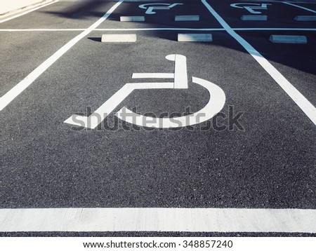 Wheelchair Handicap Sign at Parking lot