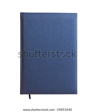 Blue closed book isolated over white background. View from above. Royalty-Free Stock Photo #34893640