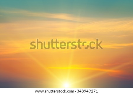 beautiful sunrise and cloudy sky Royalty-Free Stock Photo #348949271