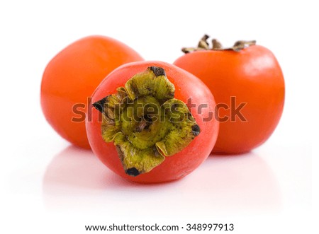 Persimmon close-up isolated over white