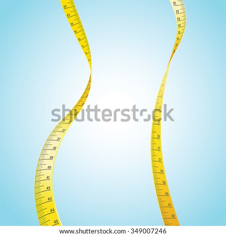 Measuring Tape in a shape of a woman's slim body Royalty-Free Stock Photo #349007246
