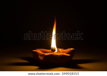 Still life candle light in dark