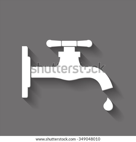 tap icon with water drop vector icon with shadow