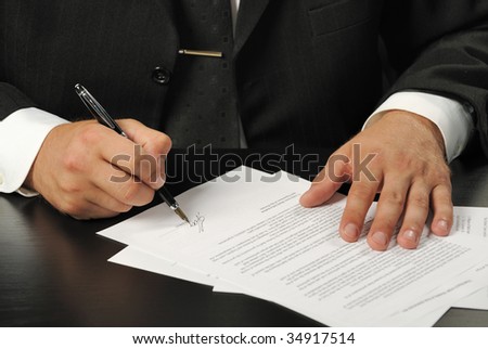 The businessman the signing contract