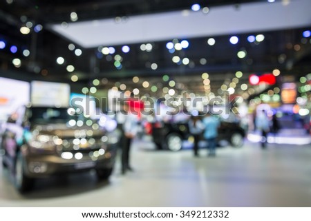 Abstract blur motor show fair background