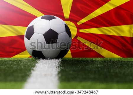 soccer ball against Republic of Macedonia flag