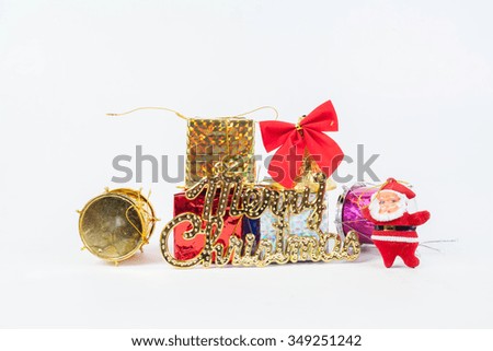 Composition of the Christmas decorations isolated on white