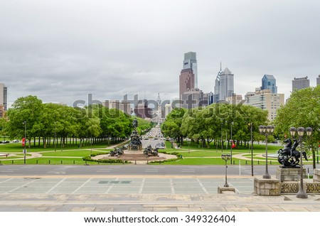 Philadelphia Skyline in daylight, Pennsylvania, USA