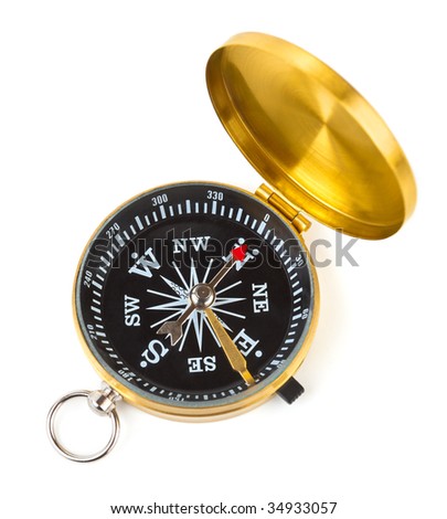 Retro compass isolated on white background