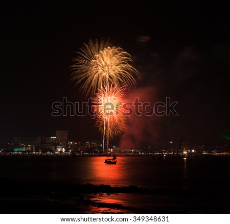 Pattaya International Fireworks Festival at Chonburi, Thailand