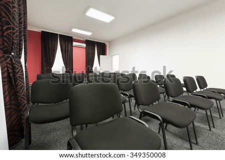 Business meeting, seminar room, conference room, interior