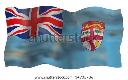 Vintage Flag of Fiji. Illustration over white background