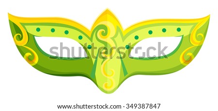 Party mask in green color illustration