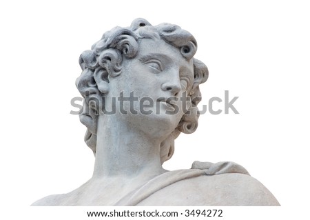Roman statue isolated over white background