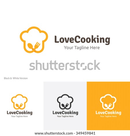 Love cooking logo, Food , Restaurant vector brand identity. Royalty-Free Stock Photo #349459841