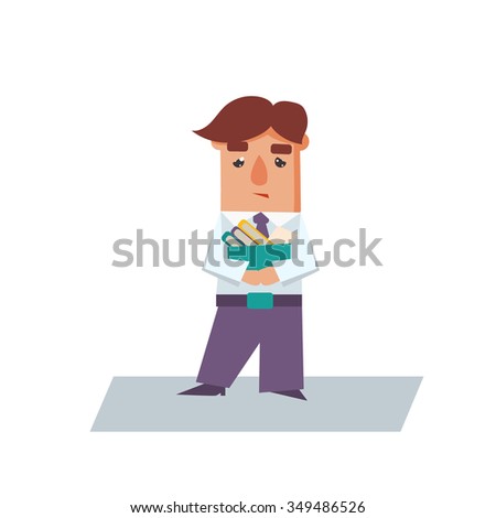 Upset Business man cartoon character flat vector illustration
