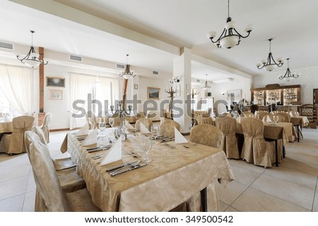 Picture of laid tables in elegant restaurant