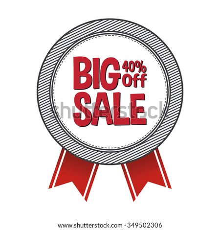 Abstract Big Sale label on a white background
