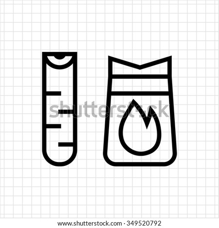 Icon of birch log and charcoal bag