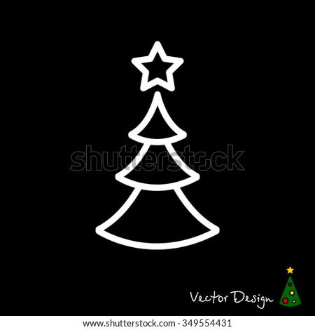Web line icon. Christmas tree