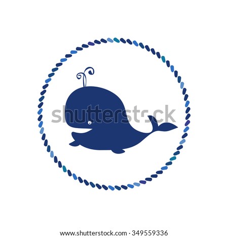 Whale icon. Vector silhouette.
