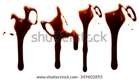 Chocolate splashes isolated on white background