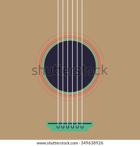 Vector guitar flat style illustration