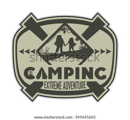 camping logo. Extreme Adventure. Vector outdoor expedition emblem