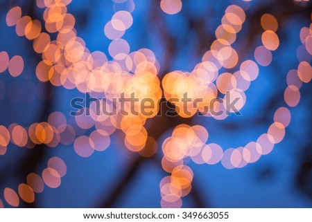 Bokeh blurred golden lights. The abstract of Life