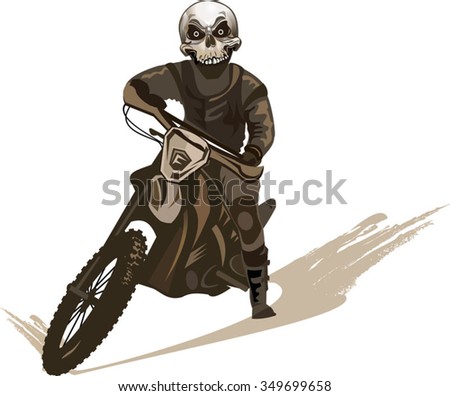 Skull man on a motorbike
