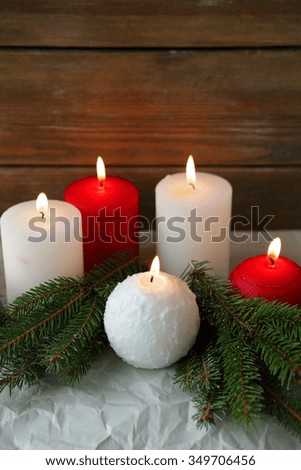 winter candles for advent holiday