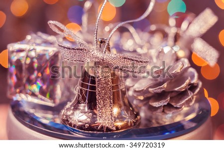 Xmas or new year composition with holiday decoration.