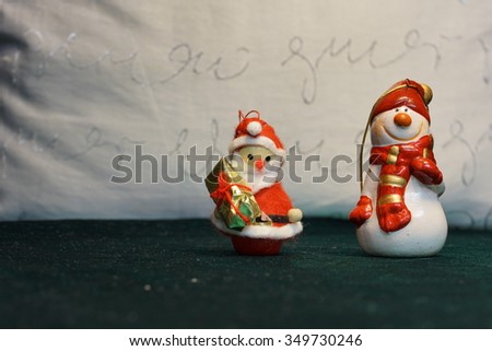 christmas gnome and christmas snowman with white background