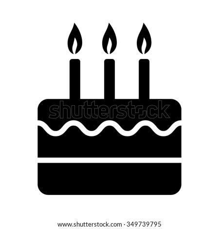 Birthday celebration cake with candles flat vector icon for apps and websites