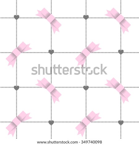 seamless vector pattern with bows of ribbon