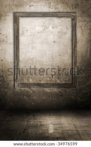 abandoned interior with picture frame