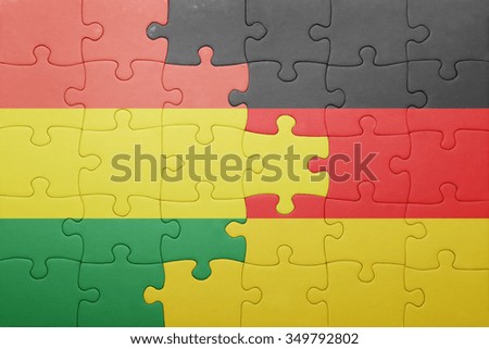puzzle with the national flag of germany and bolivia. concept