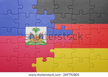 puzzle with the national flag of germany and haiti. concept