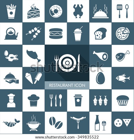 Vector Food Icon Set.