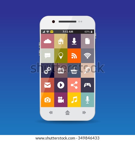 Cellphone with flat icons
